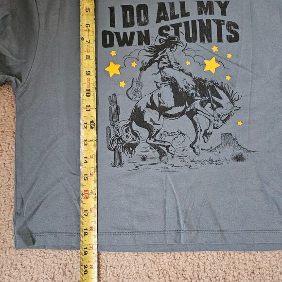 OG Organic Cotton I Do All My Own Stunts Graphic Tshirt Small - Picture 6 of 6